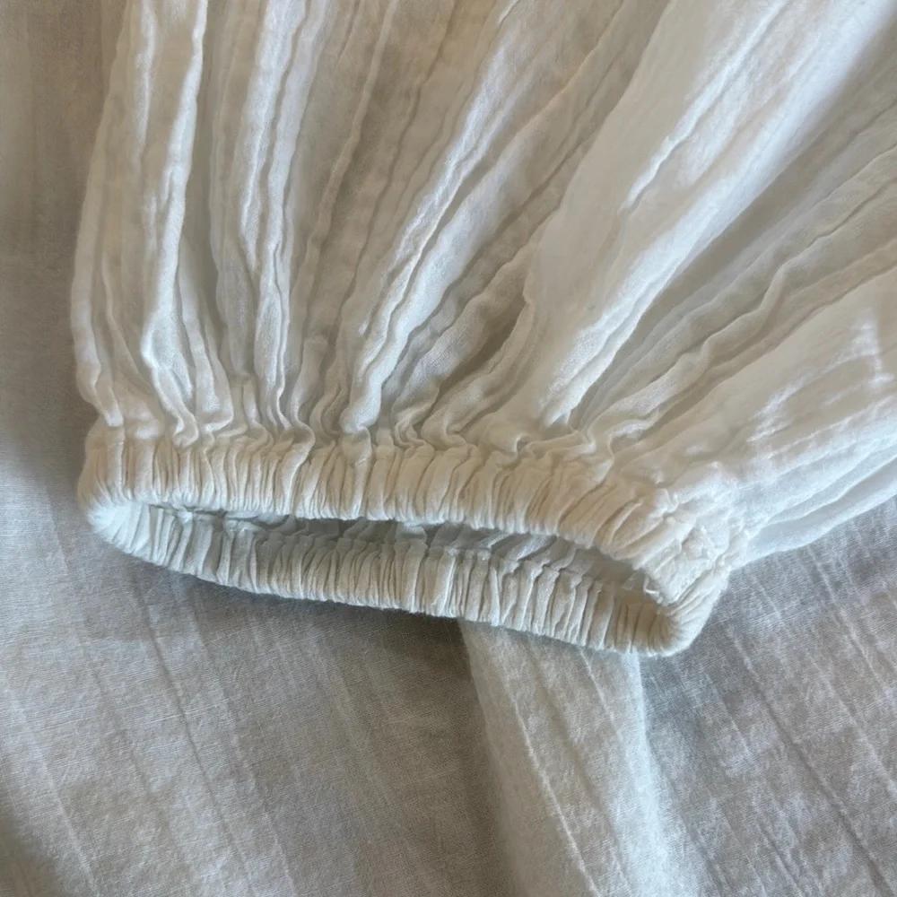 Ralph Lauren White Cotton Peasant Tunic Blouse Cover Up Size Large - Picture 7 of 12